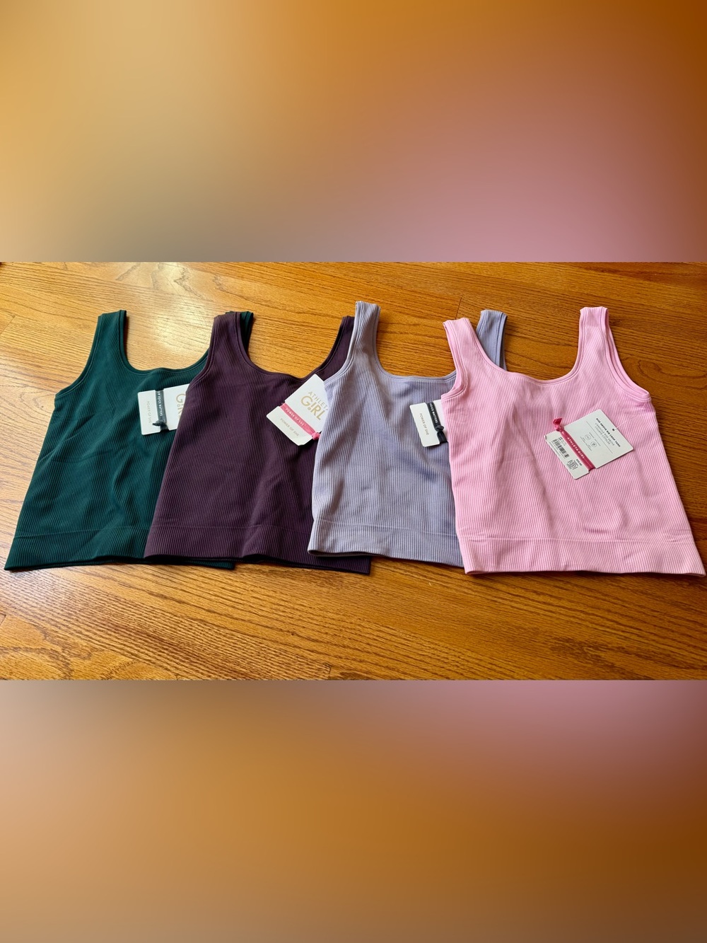 Athleta Girl Rise Above Rib Crop Tank - size 14/XL, lot of four. NEW with tags